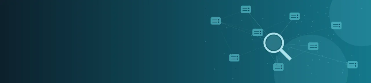 Contexte Tech's article illustration showing a search symbol linked to several resource nodes.
